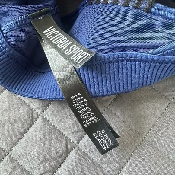 VS Sport Blue and Black V-Neck Sports Bra Size XS - Picture 7 of 9